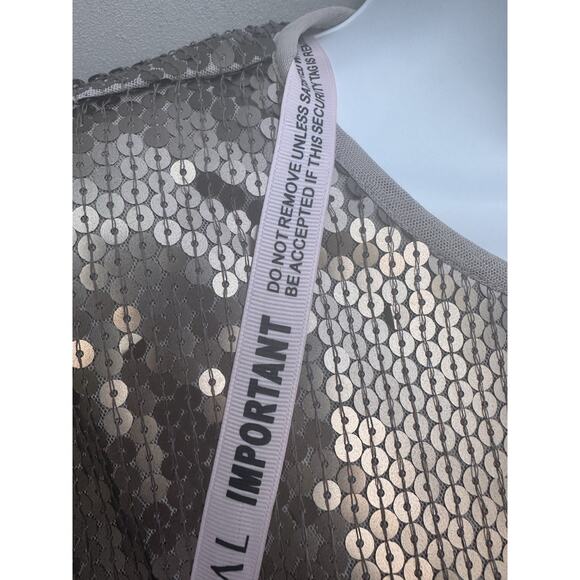 Mac Duggal Gold Sequin Embellish Long Sleeve High Neck Mini Dress Sz 8 $398 NYE - Picture 10 of 15